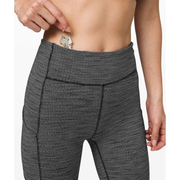Lululemon Speed Up Tight 28" In Luon Variegated Knit Black Heathered Black 2 - Picture 2 of 10
